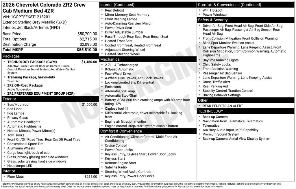 New 2026 Chevrolet Colorado ZR2 Truck