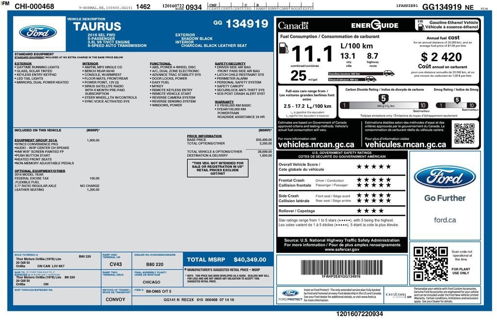 2016 Ford Taurus SEL - Photo 12