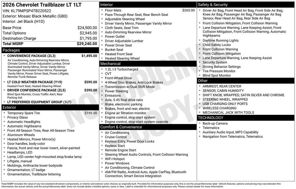 New 2026 Chevrolet Trailblazer LT SUV