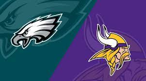 Graphic of Eagles and Viking mascots facing outwards divided diagonally in York, PA
