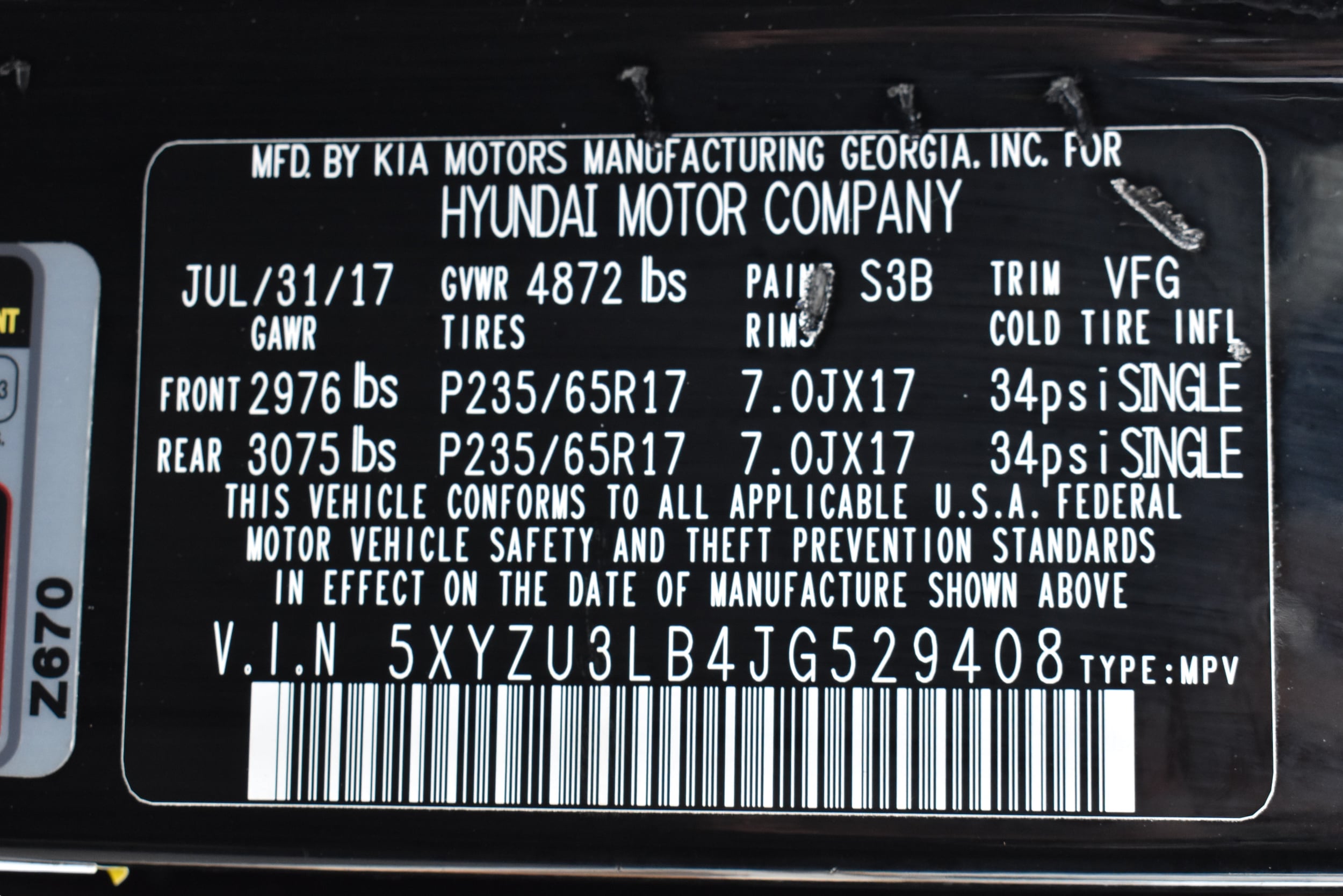 5XYZU3LB4JG529408