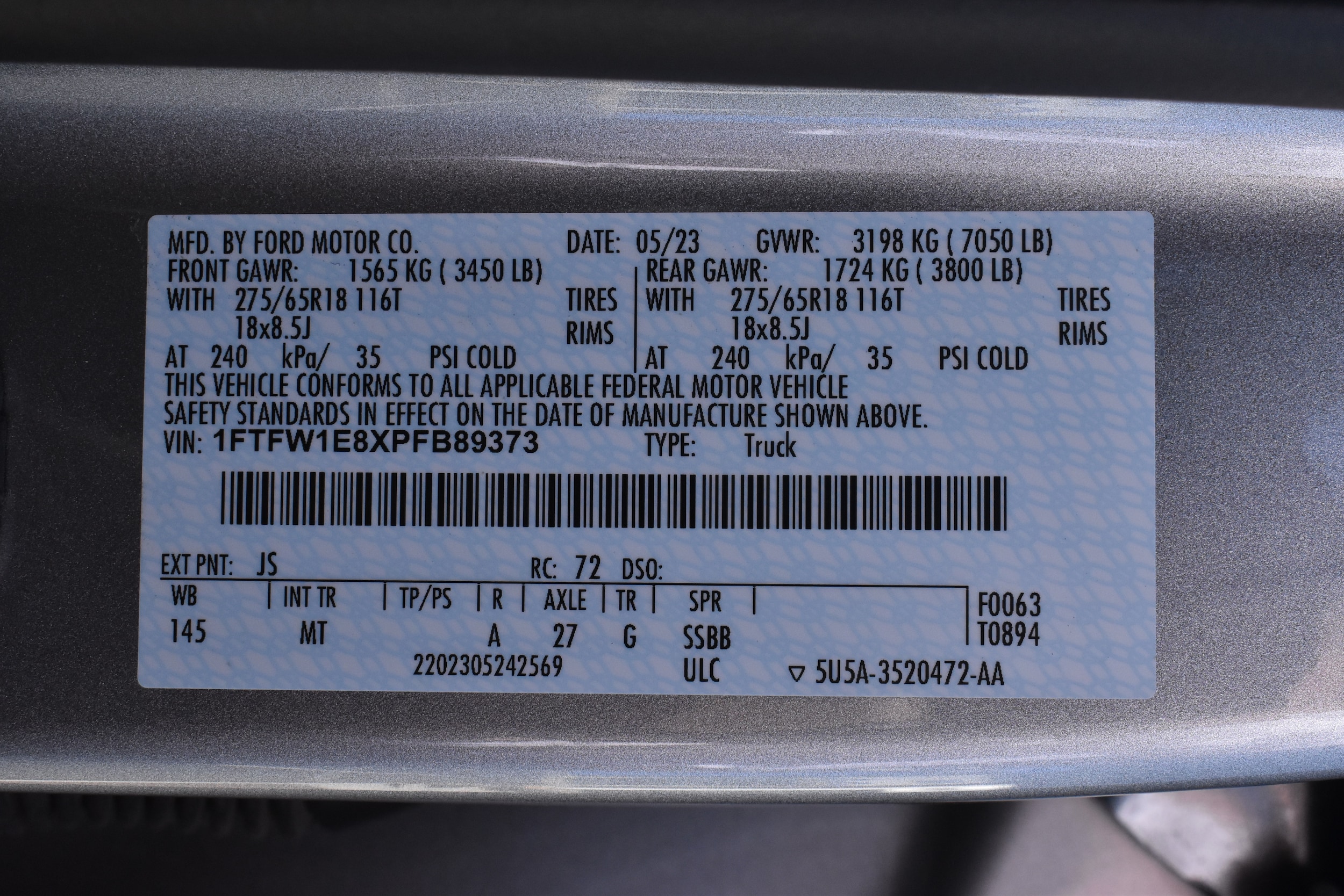 Used 2023 Ford F-150 XLT with VIN 1FTFW1E8XPFB89373 for sale in Yreka, CA