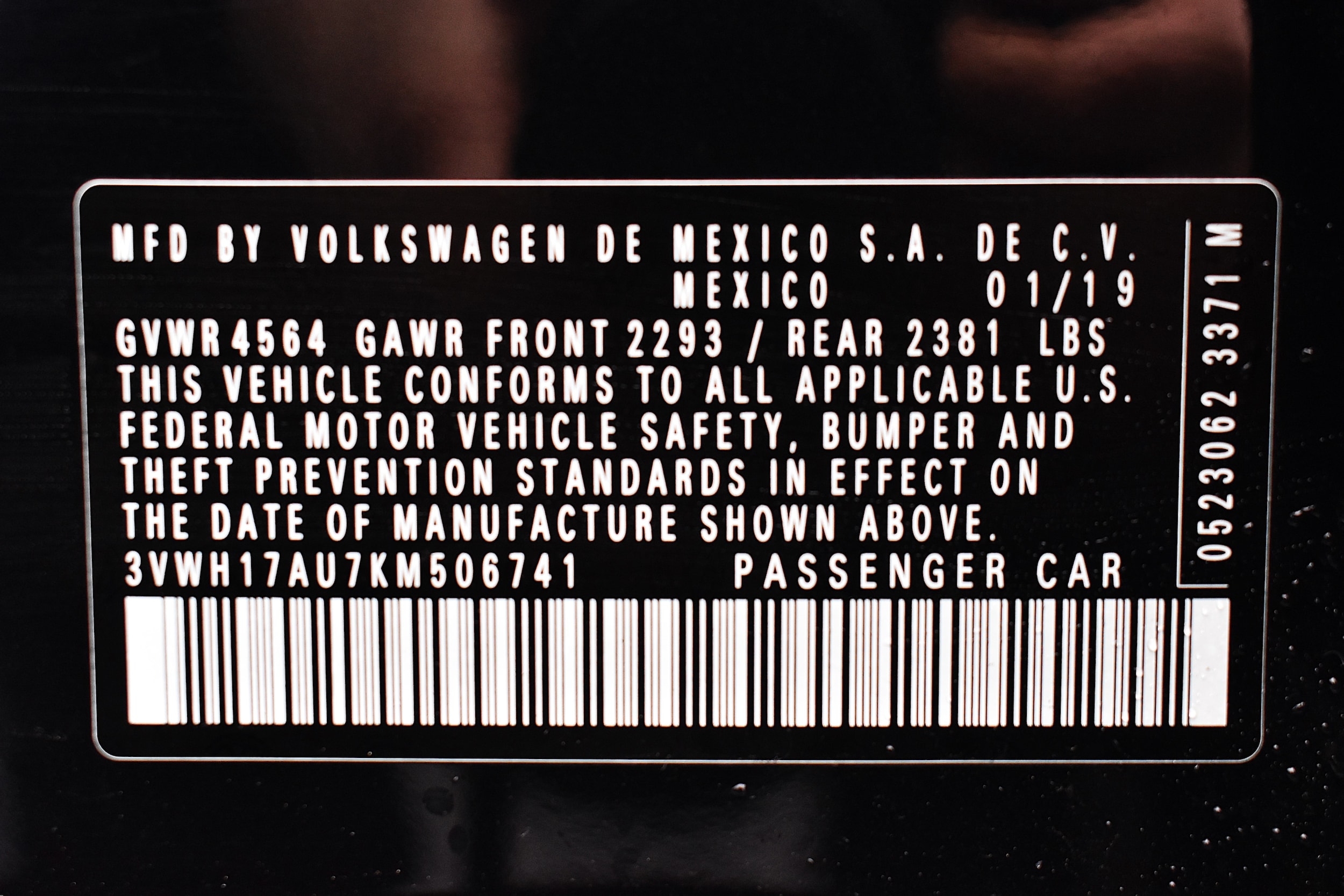 3VWH17AU7KM506741