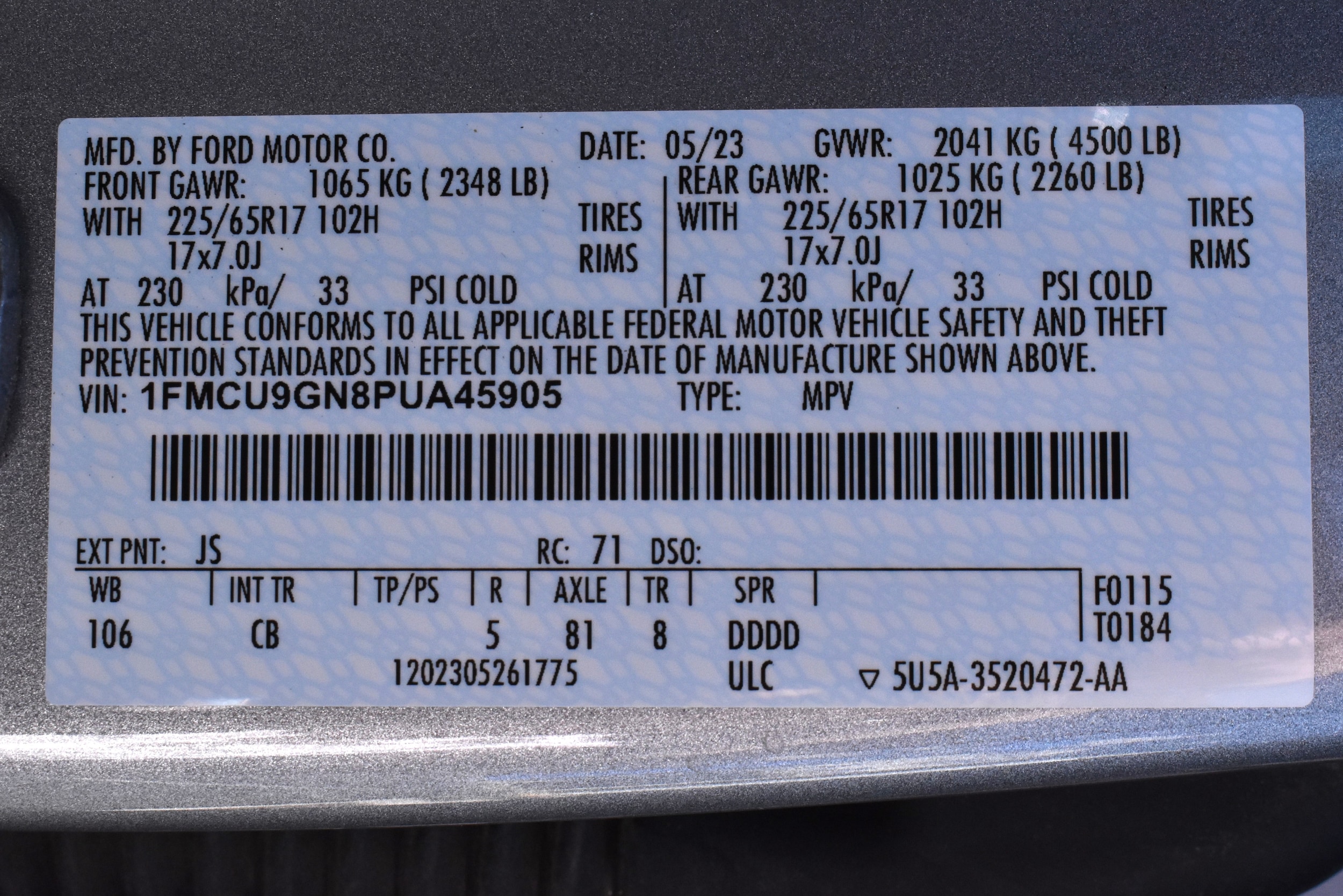 Used 2023 Ford Escape Active with VIN 1FMCU9GN8PUA45905 for sale in Yreka, CA