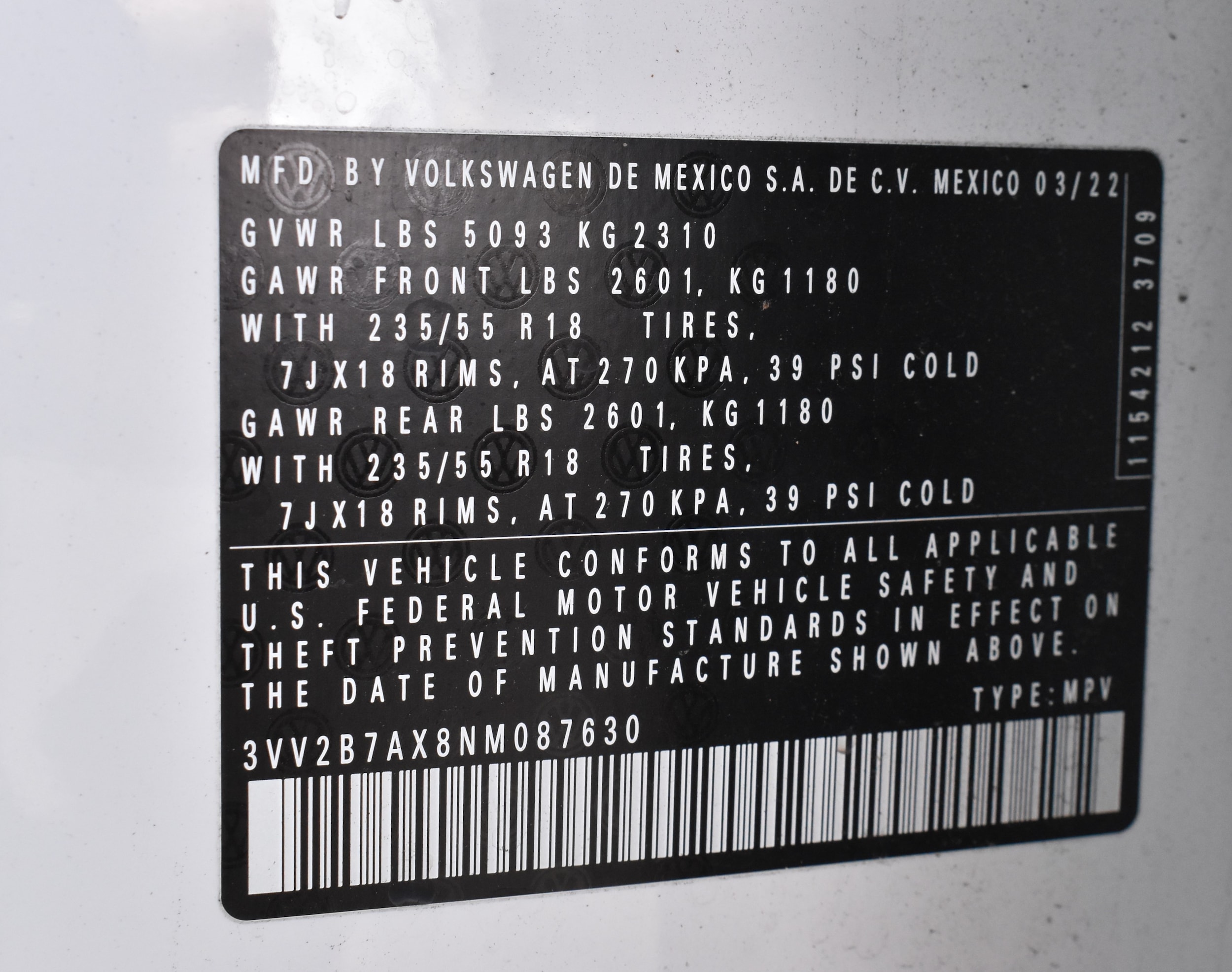3VV2B7AX8NM087630