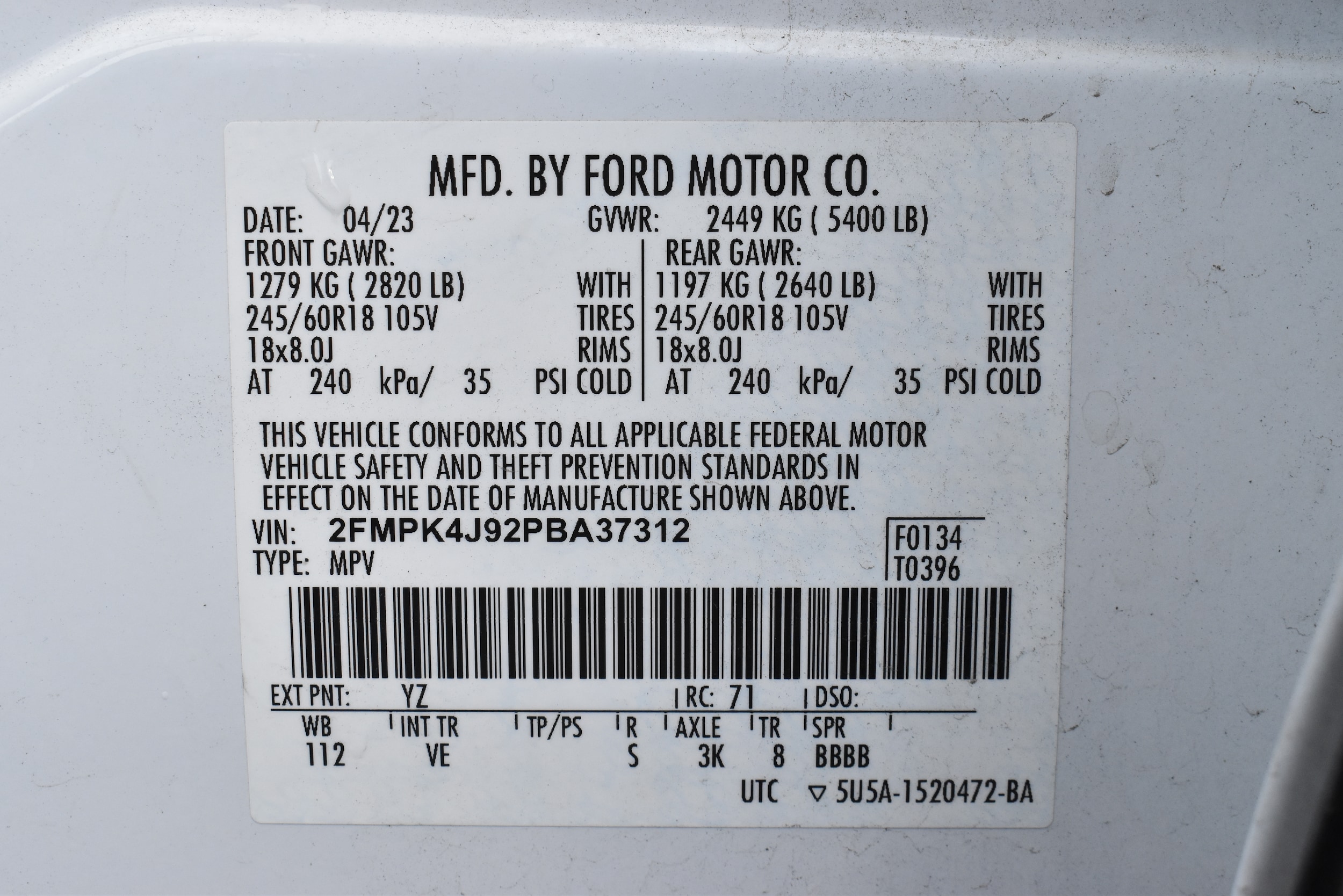 Used 2023 Ford Edge SEL with VIN 2FMPK4J92PBA37312 for sale in Yreka, CA