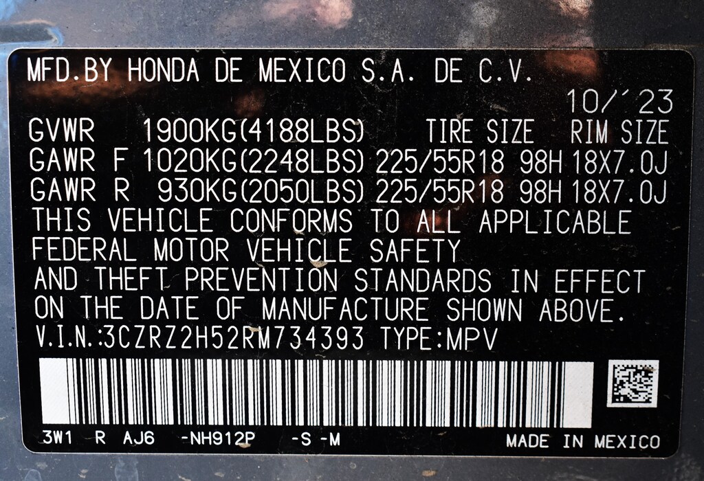 Used 2024 Honda HRV For Sale at Yreka Motors VIN 3CZRZ2H52RM734393