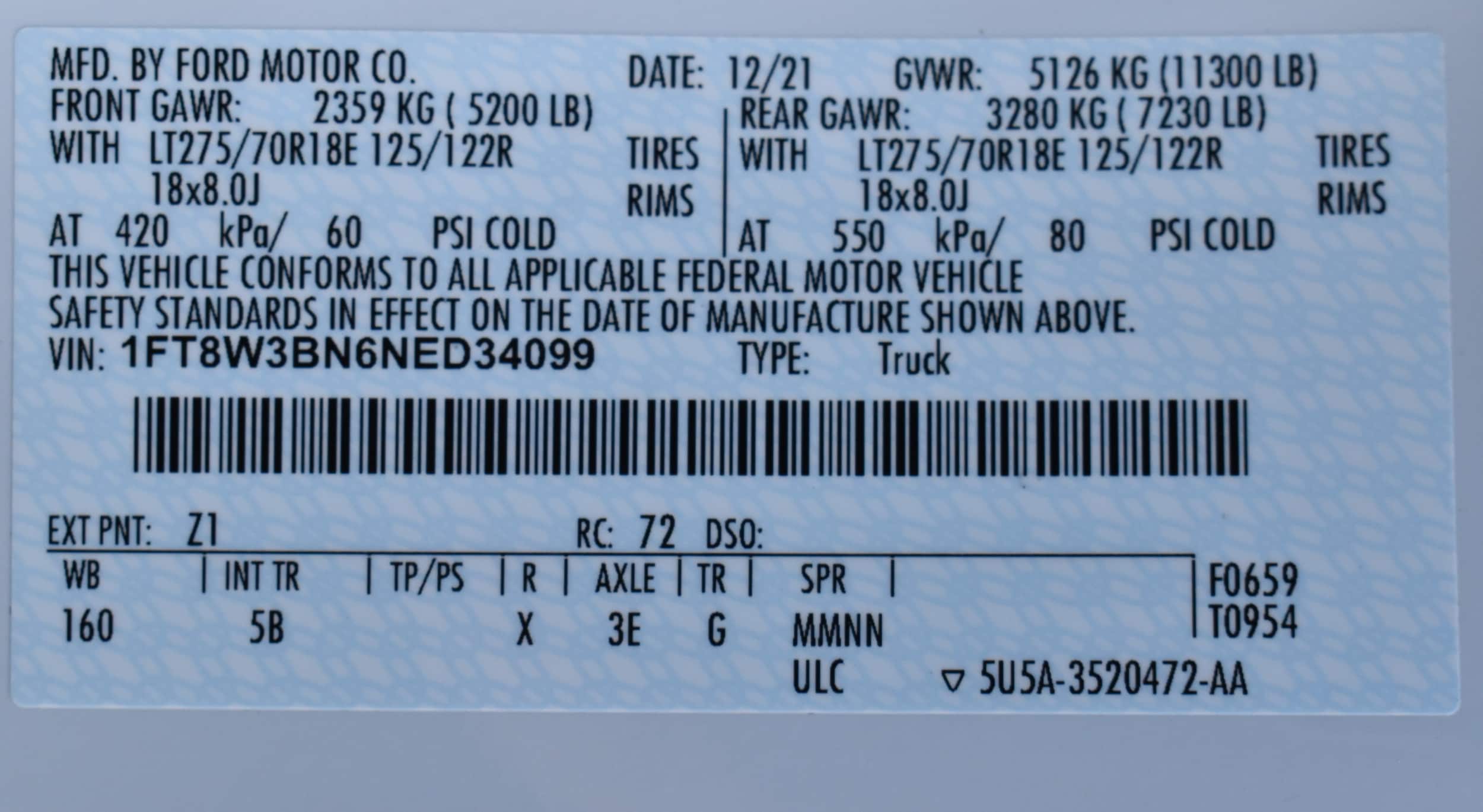 Used 2022 Ford F-350 Super Duty Lariat with VIN 1FT8W3BN6NED34099 for sale in Yreka, CA
