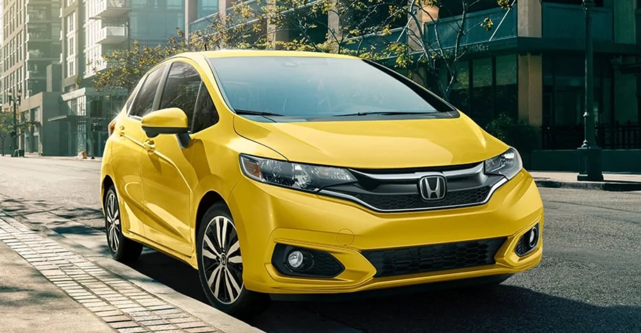 Yellow Honda Fit Sedan