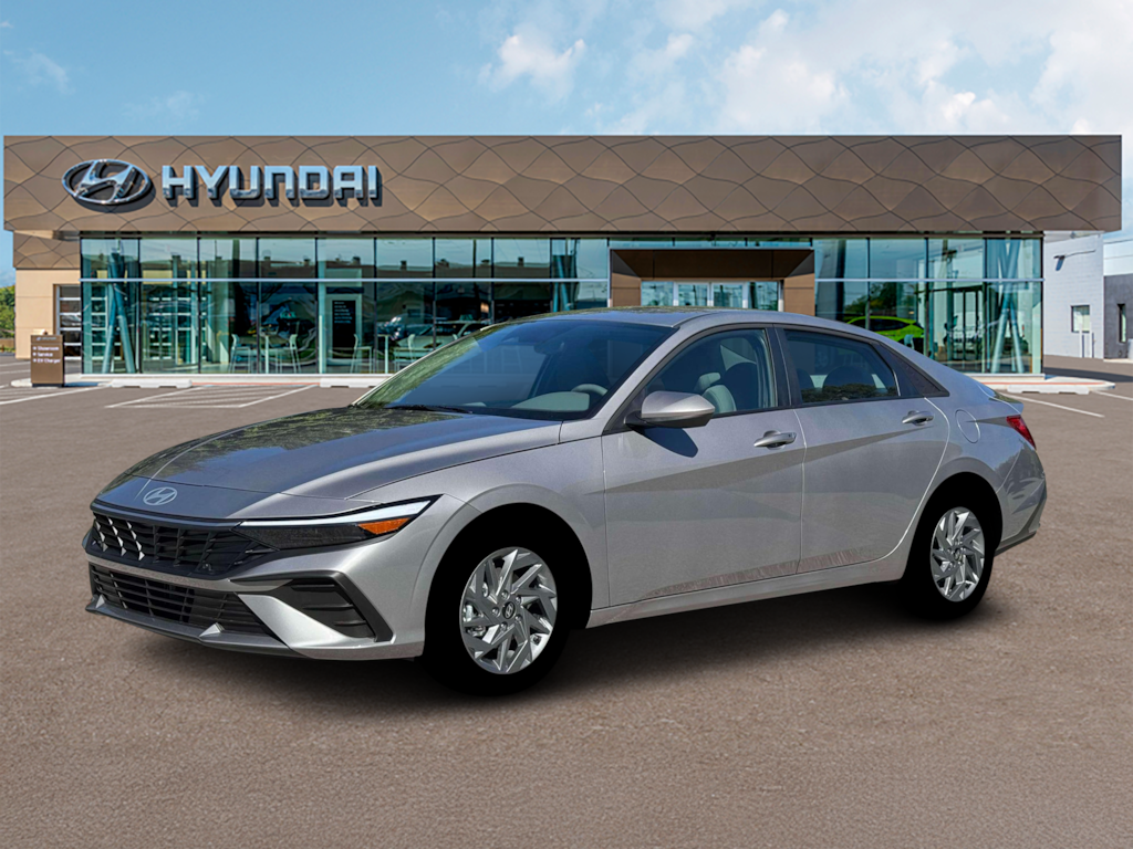 New 2026 Hyundai Elantra Hybrid Blue Sedan