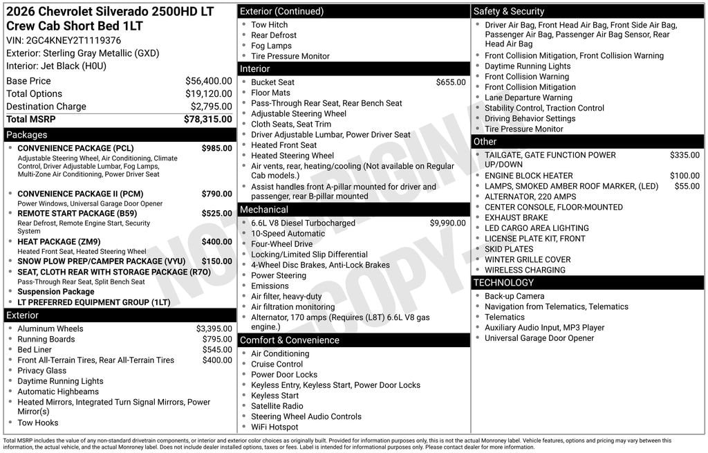 New 2026 Chevrolet Silverado 2500 HD LT Truck