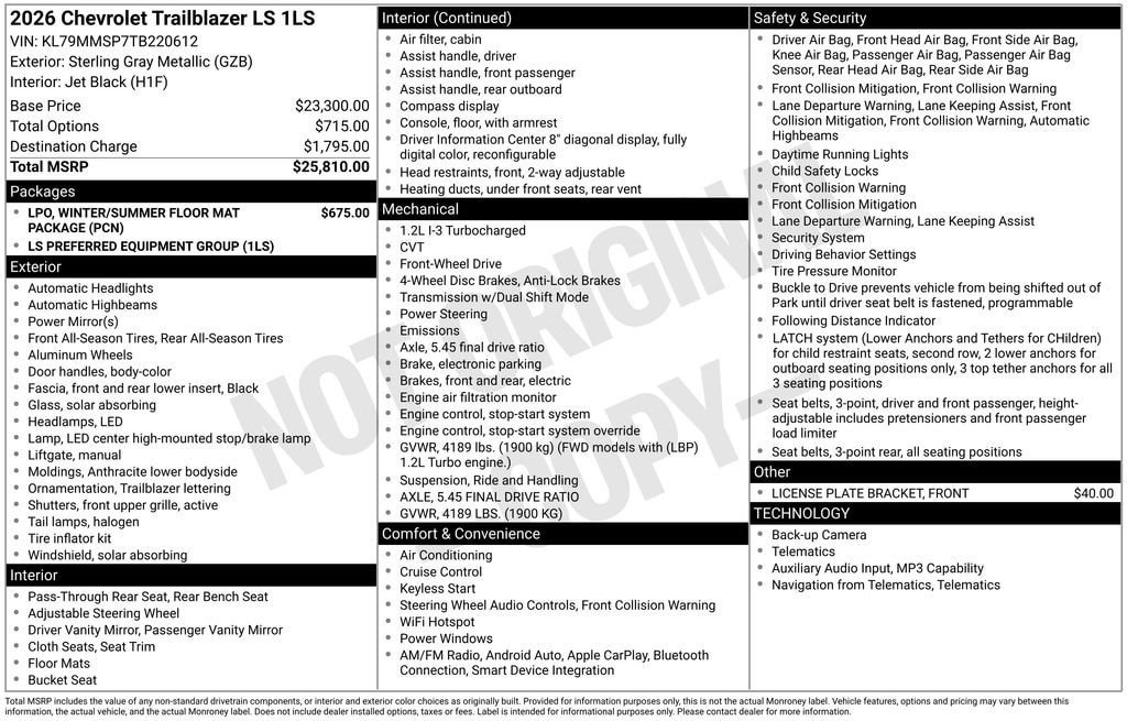 New 2026 Chevrolet Trailblazer LS SUV