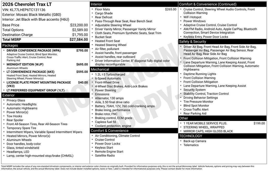 New 2026 Chevrolet Trax LT SUV