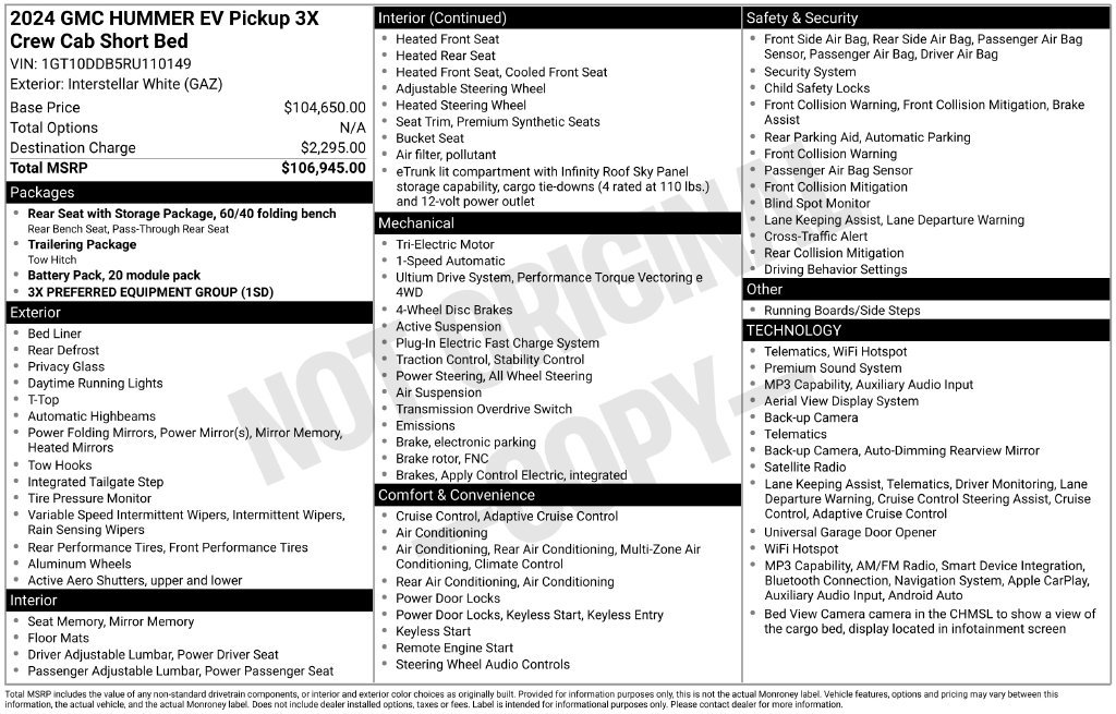 Used 2024 GMC HUMMER EV Pickup 3X Truck