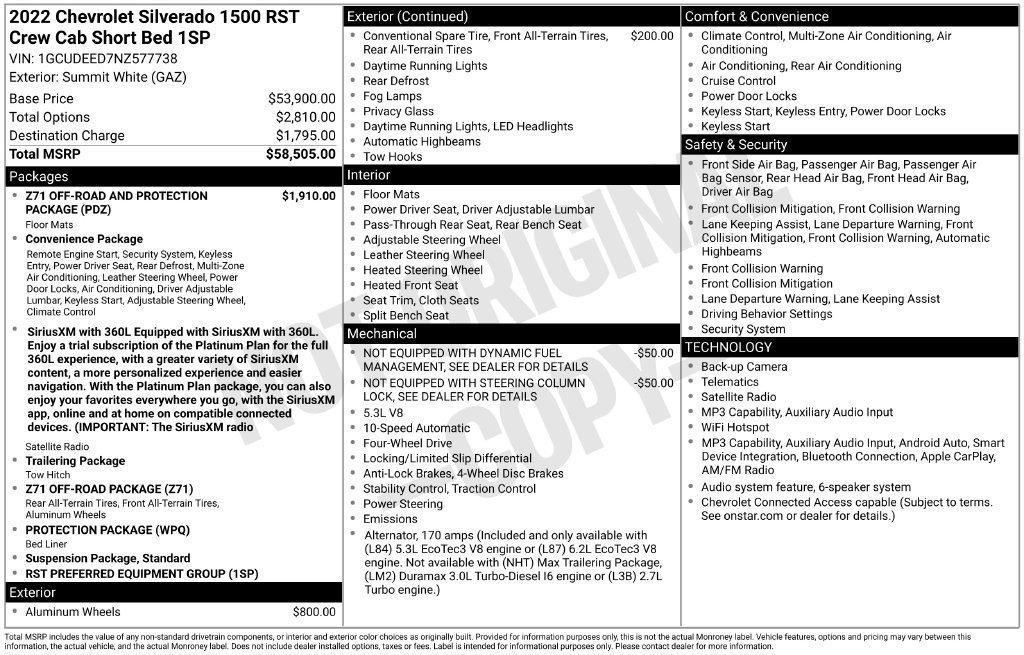 Used 2022 Chevrolet Silverado 1500 RST Truck