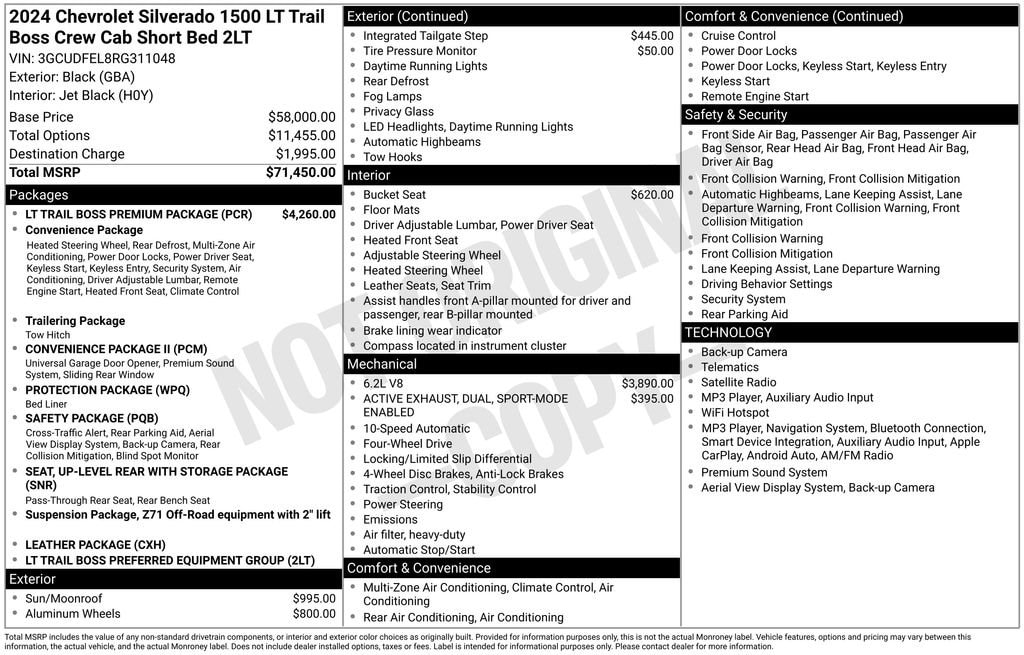 Used 2024 Chevrolet Silverado 1500 LT Trail Boss Truck