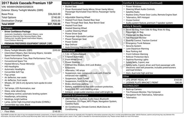 2017 BUICK CASCADA - Image 5