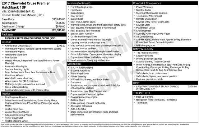 2017 CHEVROLET CRUZE - Image 5