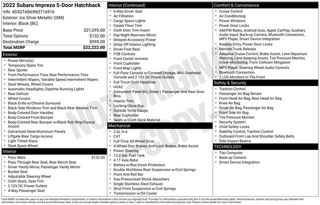 2022 SUBARU IMPREZA - Image 5