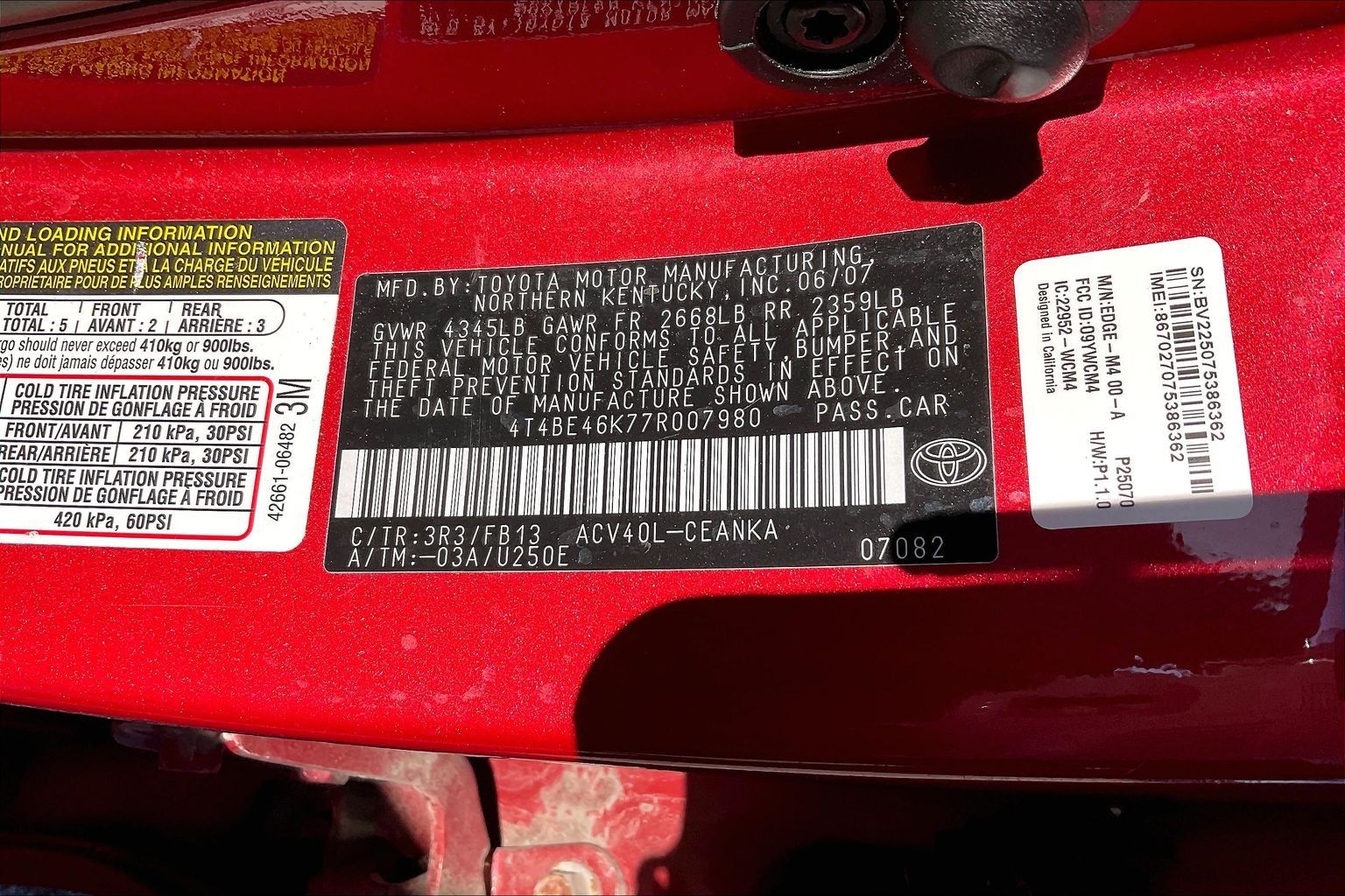 2007 TOYOTA CAMRY - Image 29