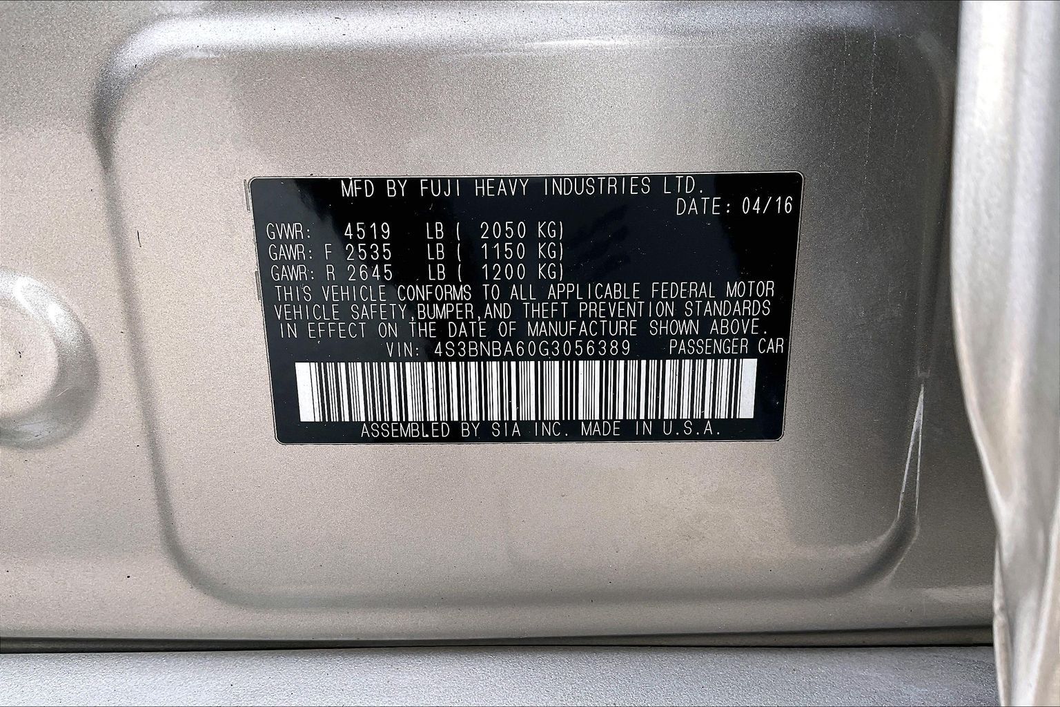 2016 SUBARU LEGACY - Image 32