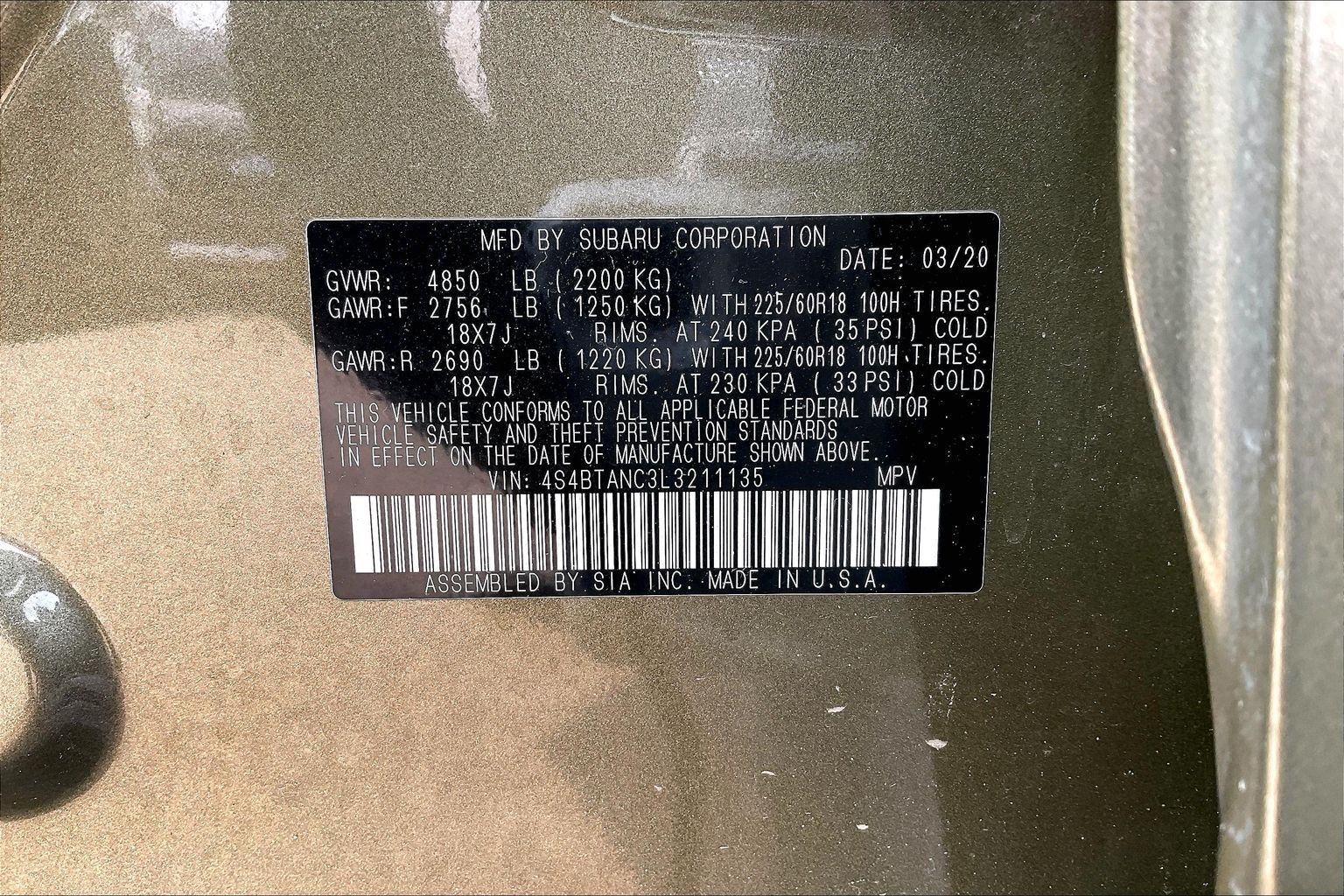 2020 SUBARU OUTBACK - Image 33