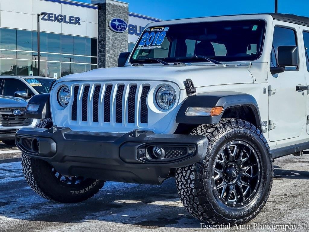 Used 2018 Jeep All-New Wrangler Unlimited Sport with VIN 1C4HJXDN6JW182364 for sale in Crown Point, IN