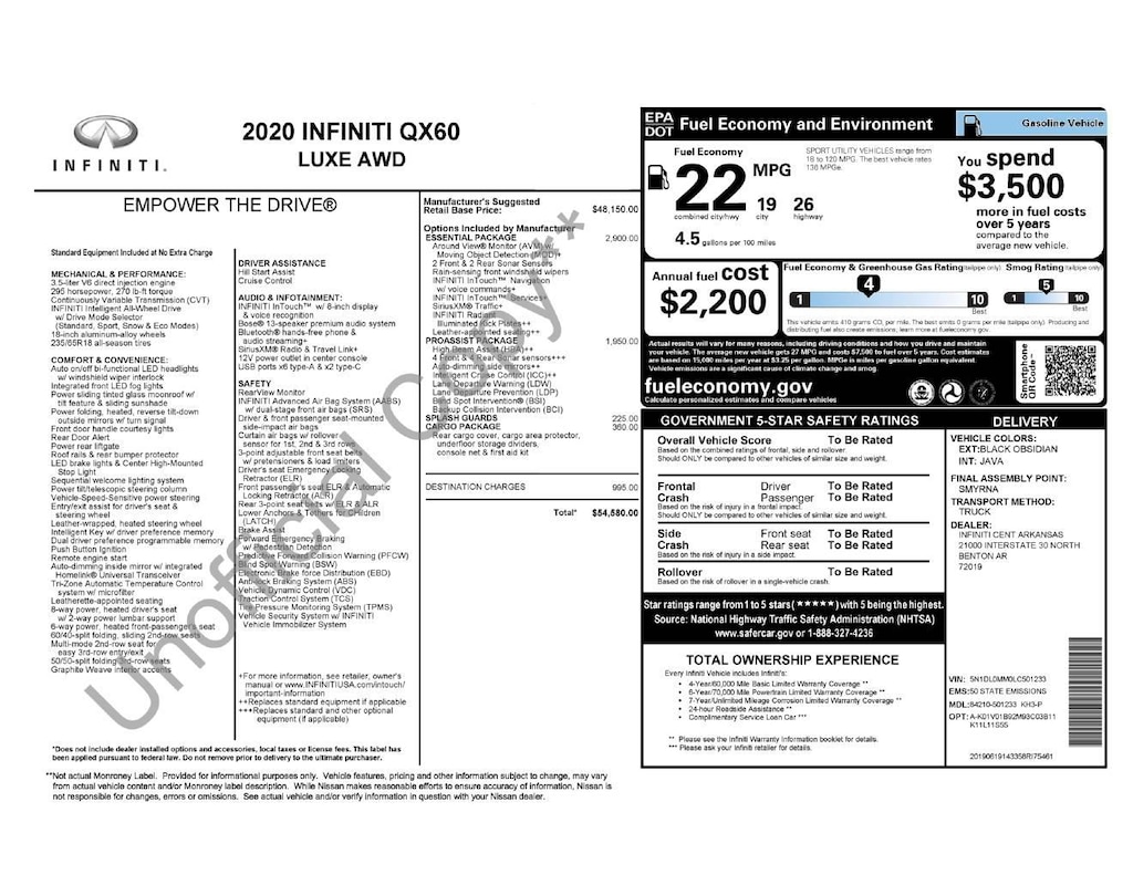Used 2020 INFINITI QX60 Luxe SUV