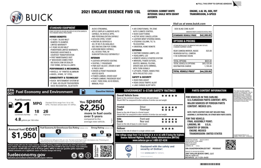 Used 2021 Buick Enclave Essence SUV