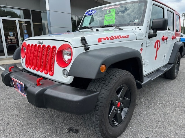 Certified 2018 Jeep Wrangler JK Unlimited Sport S with VIN 1C4BJWDG6JL860064 for sale in Sunbury, PA