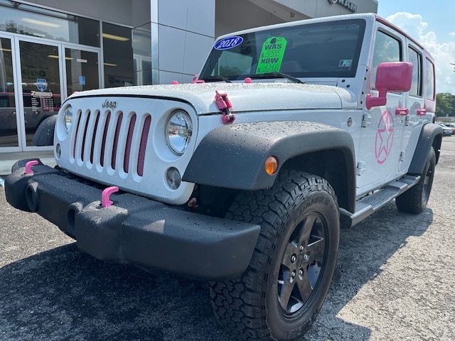 Certified 2018 Jeep Wrangler JK Unlimited Sport S with VIN 1C4BJWDG9JL854730 for sale in Sunbury, PA