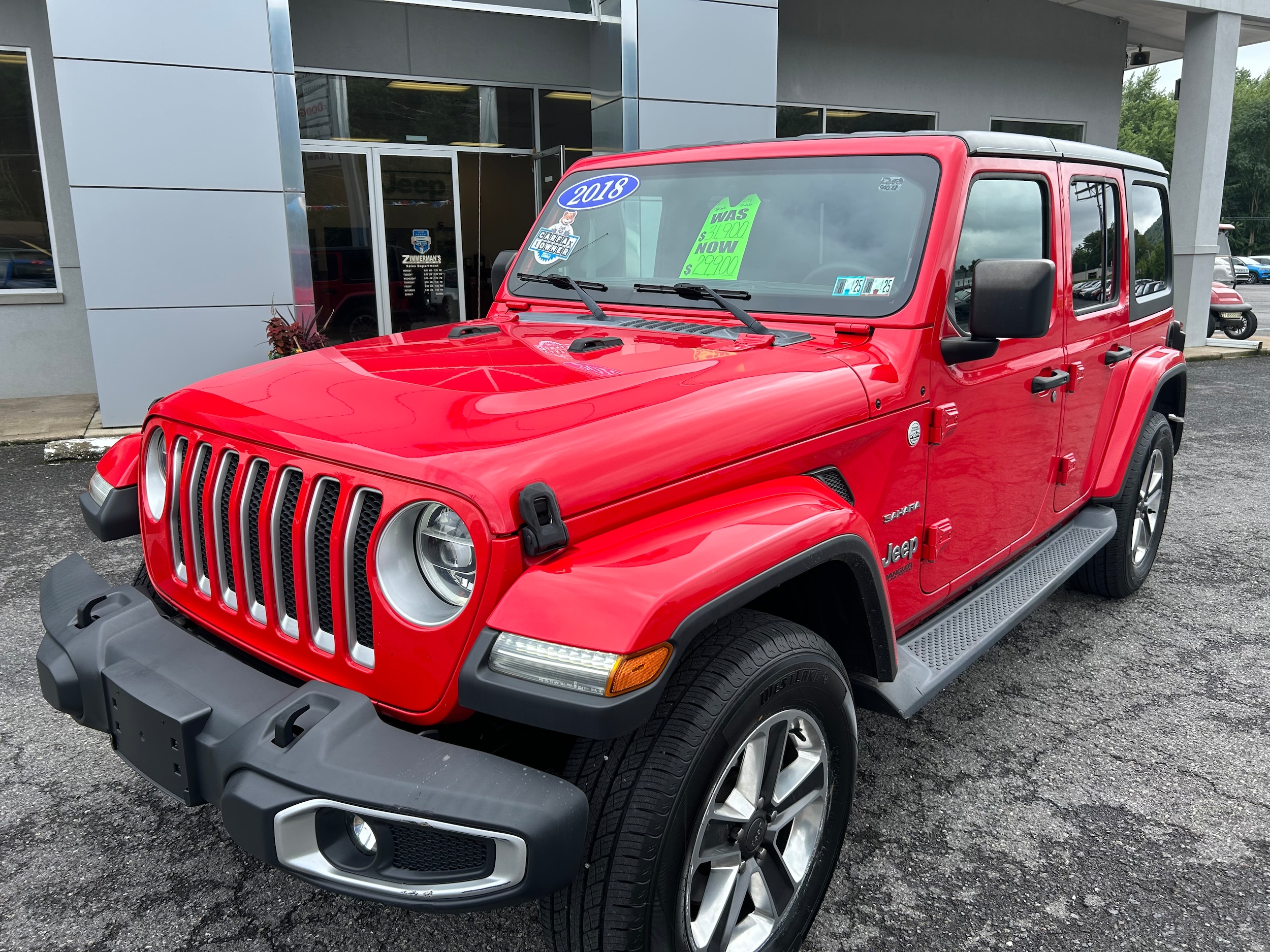 Certified 2018 Jeep All-New Wrangler Unlimited Sahara with VIN 1C4HJXEG2JW120170 for sale in Sunbury, PA