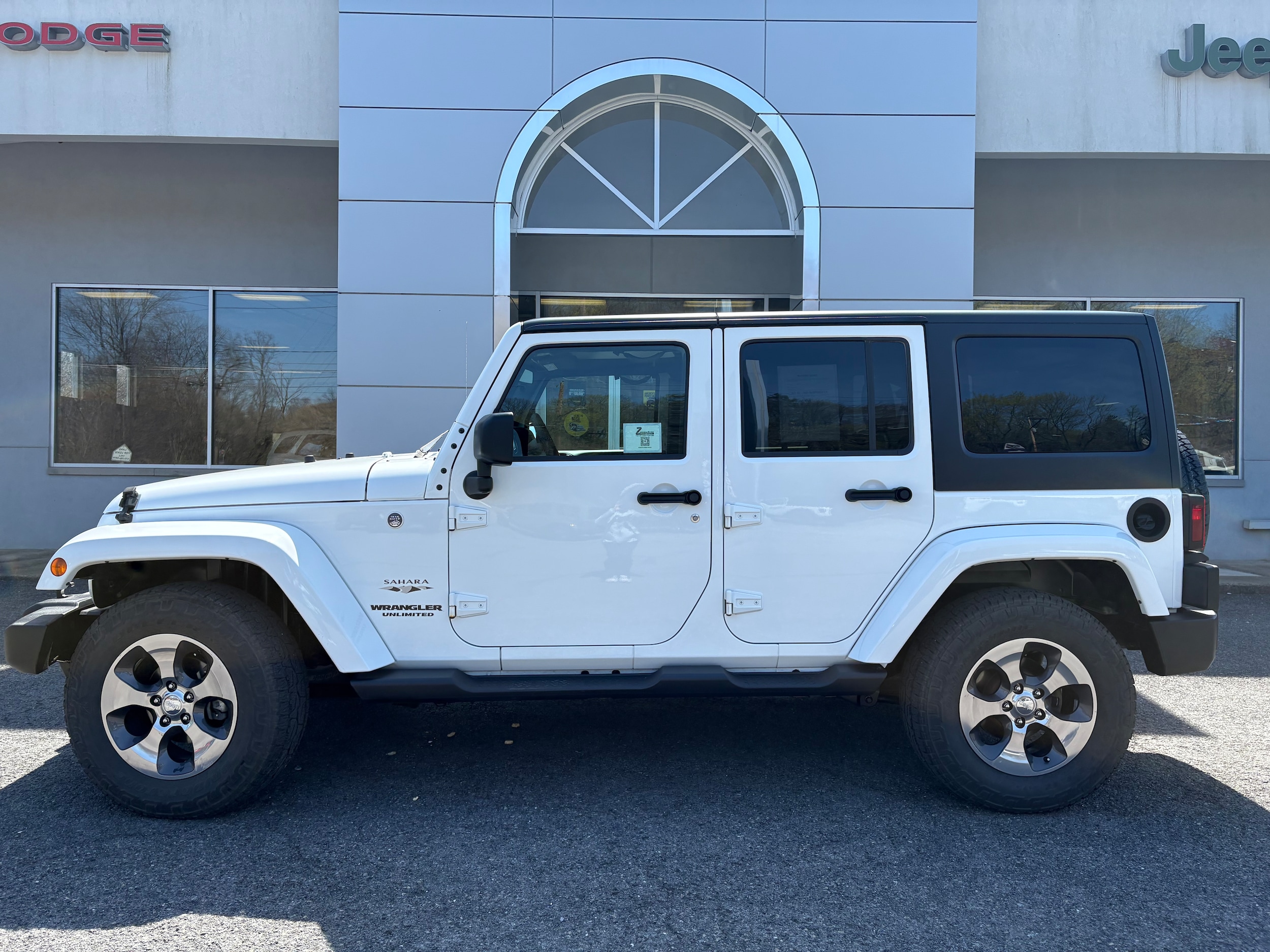 Certified 2017 Jeep Wrangler Unlimited Sahara with VIN 1C4BJWEG3HL738352 for sale in Sunbury, PA