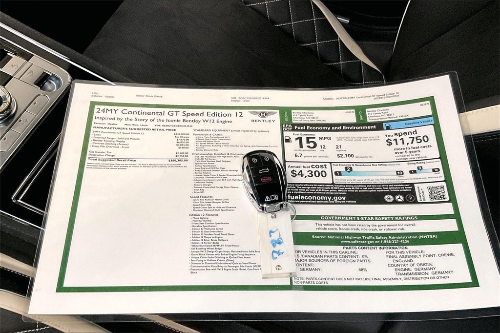 used 2024 Bentley Continental GT car, priced at $299,999
