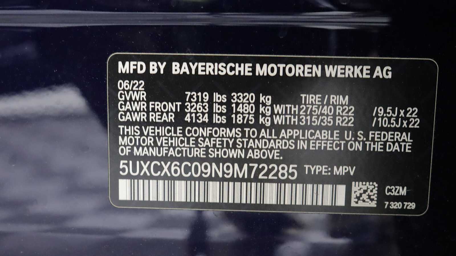 used 2022 BMW X7 car, priced at $64,698