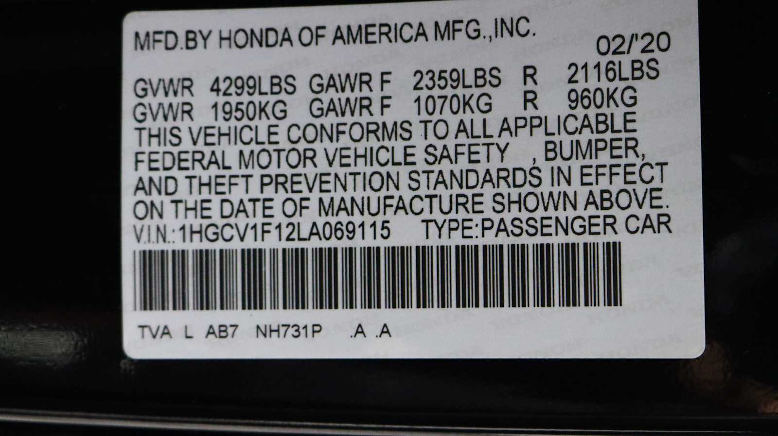 used 2020 Honda Accord car, priced at $21,766