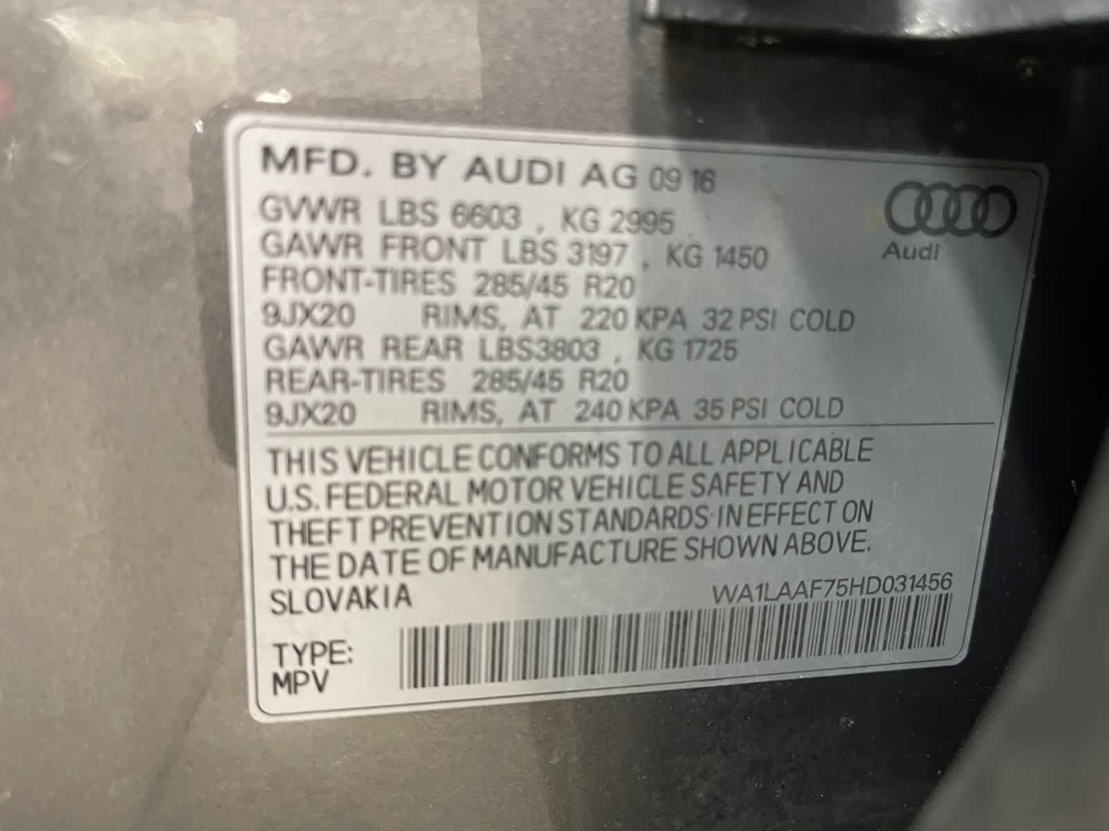 used 2017 Audi Q7 car, priced at $17,498