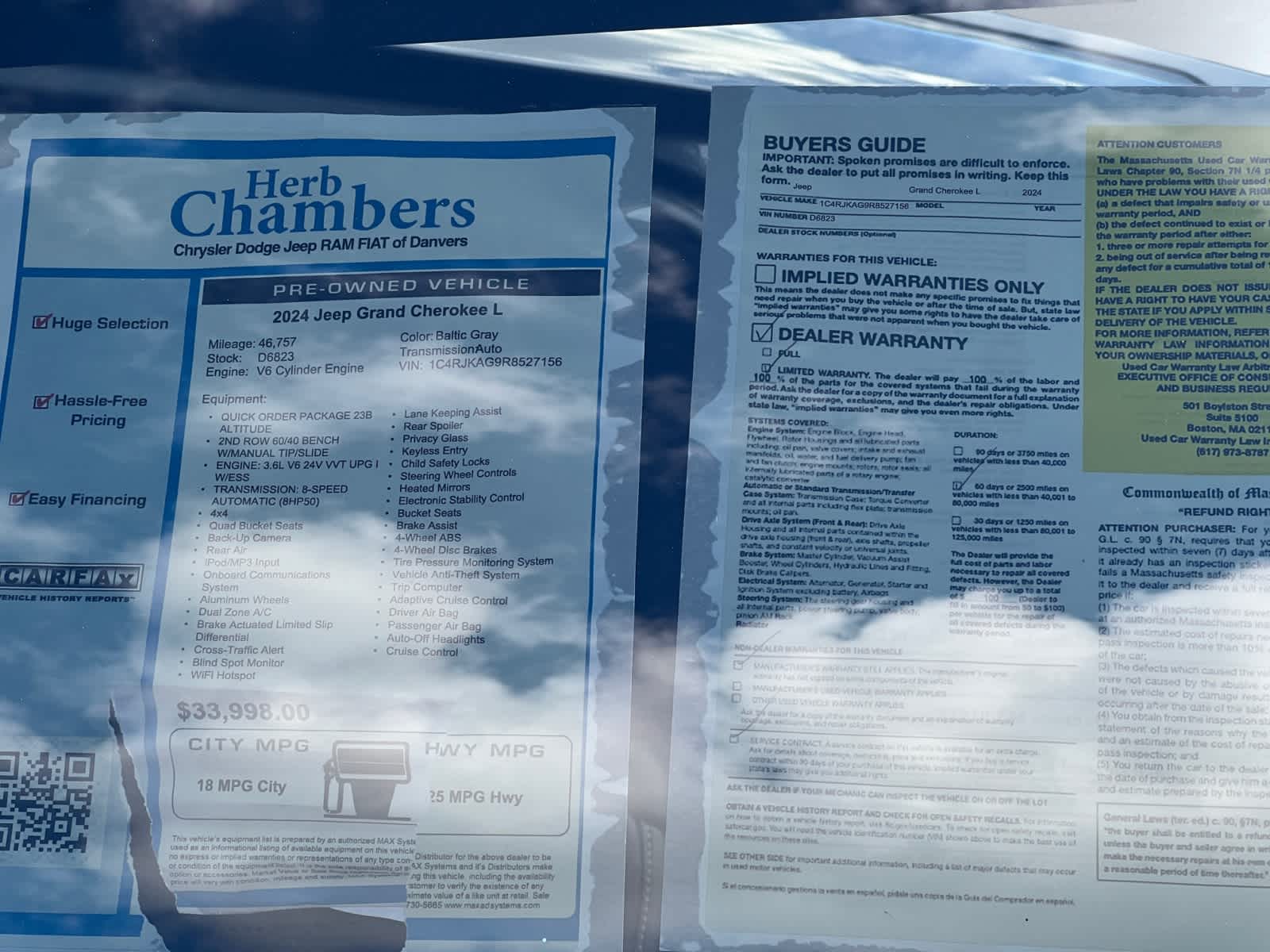 used 2024 Jeep Grand Cherokee L car, priced at $33,097