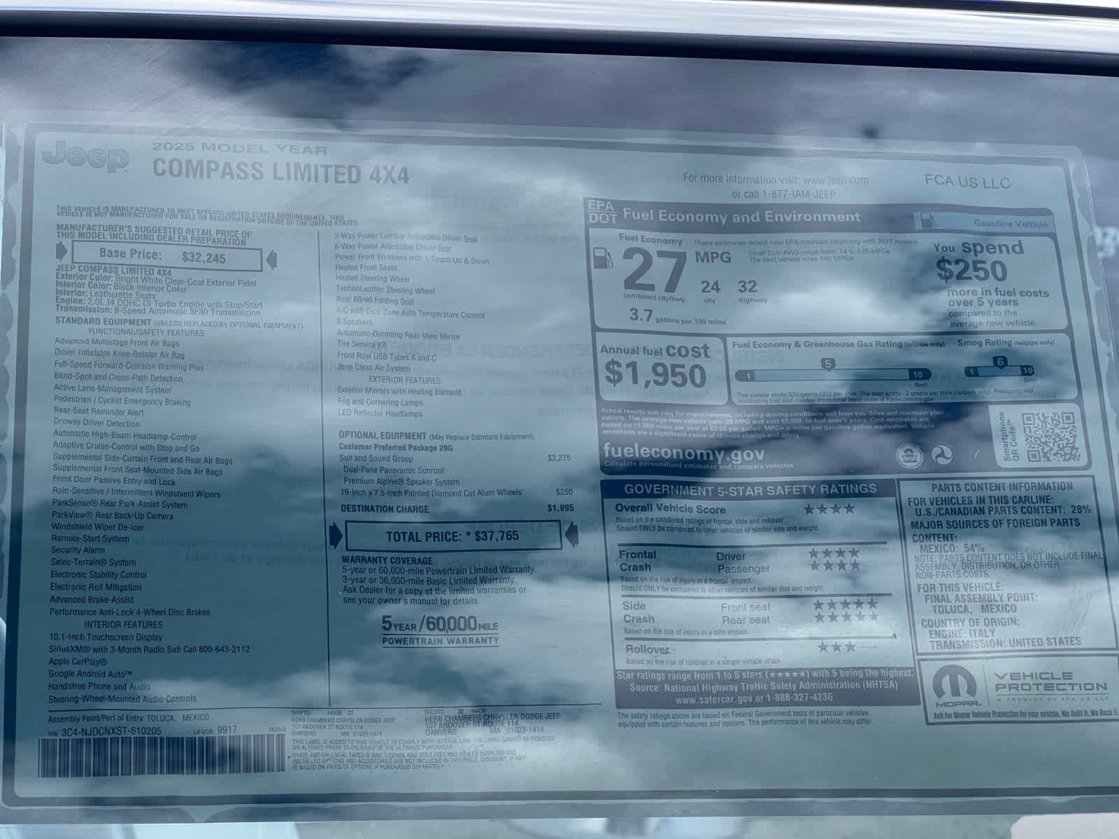 new 2025 Jeep Compass car, priced at $36,665