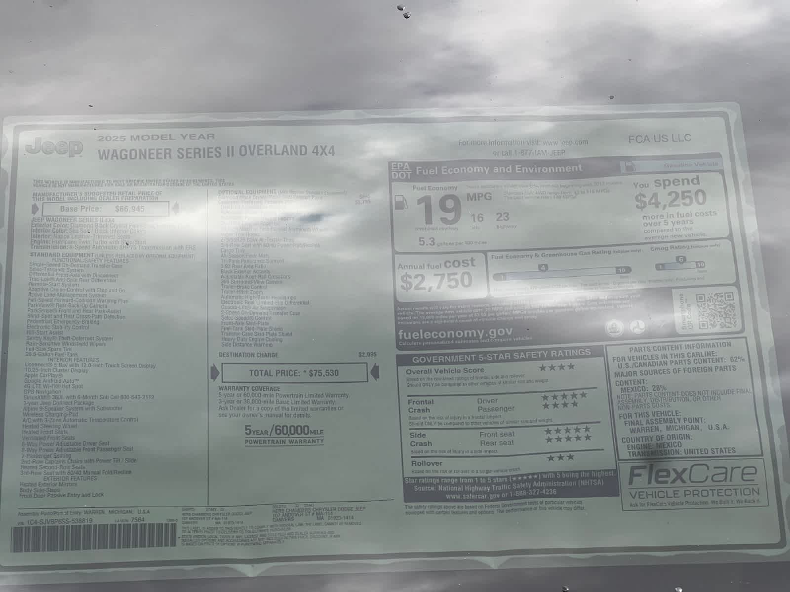 new 2025 Jeep Wagoneer car, priced at $72,530