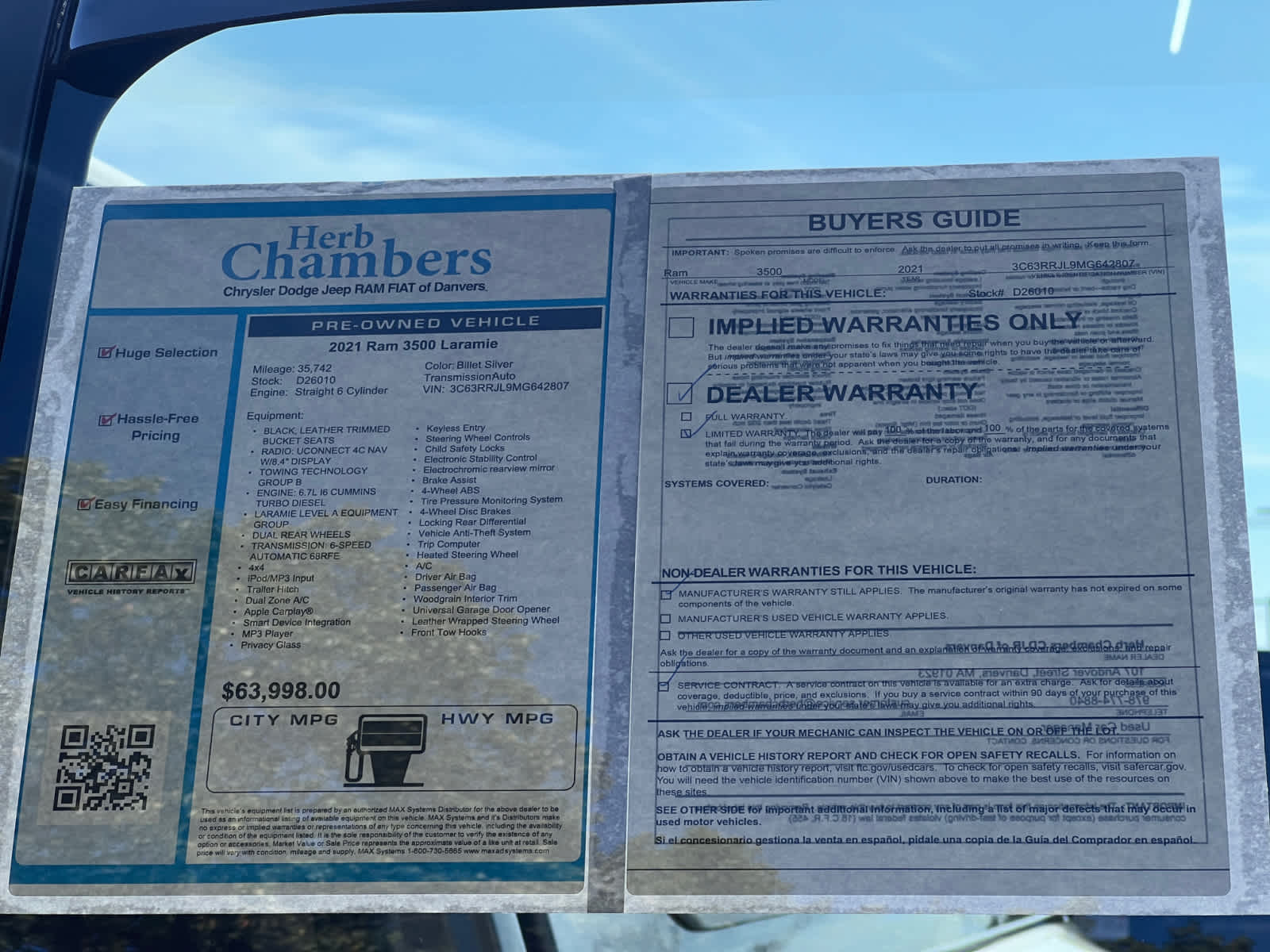 used 2021 Ram 3500 car, priced at $60,497