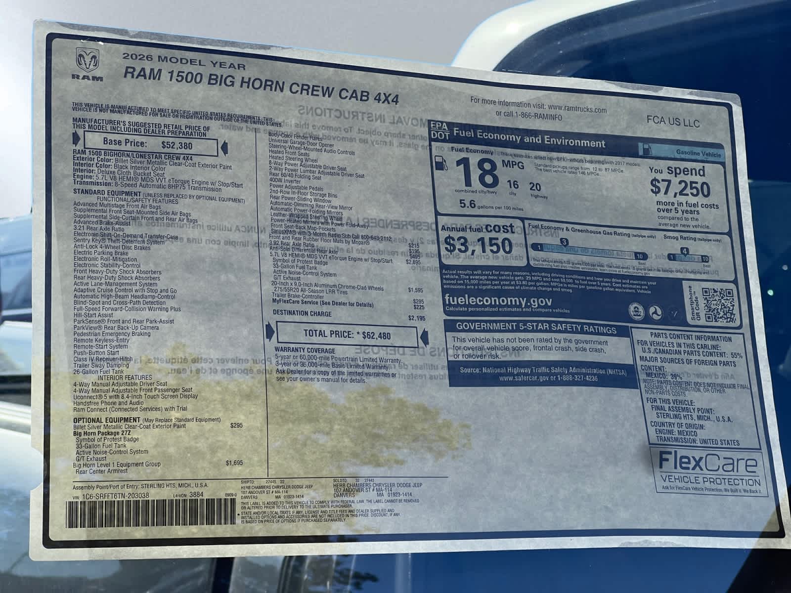 new 2026 Ram 1500 car, priced at $59,030