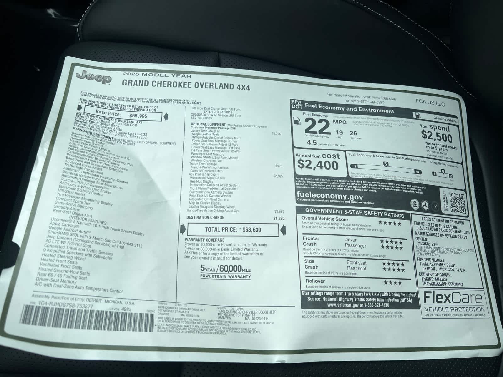 new 2025 Jeep Grand Cherokee car, priced at $64,530