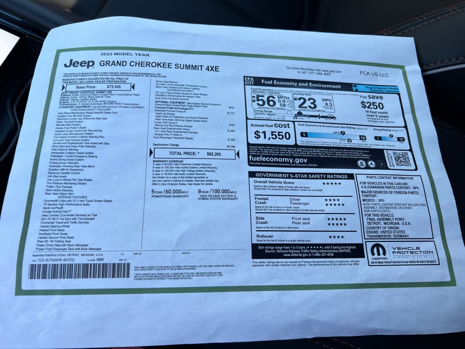 new 2023 Jeep Grand Cherokee 4xe car, priced at $65,595