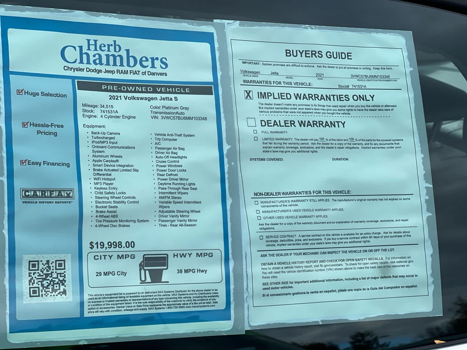 used 2021 Volkswagen Jetta car, priced at $17,797