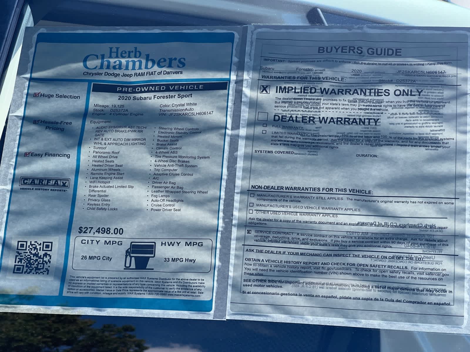 used 2020 Subaru Forester car, priced at $26,497