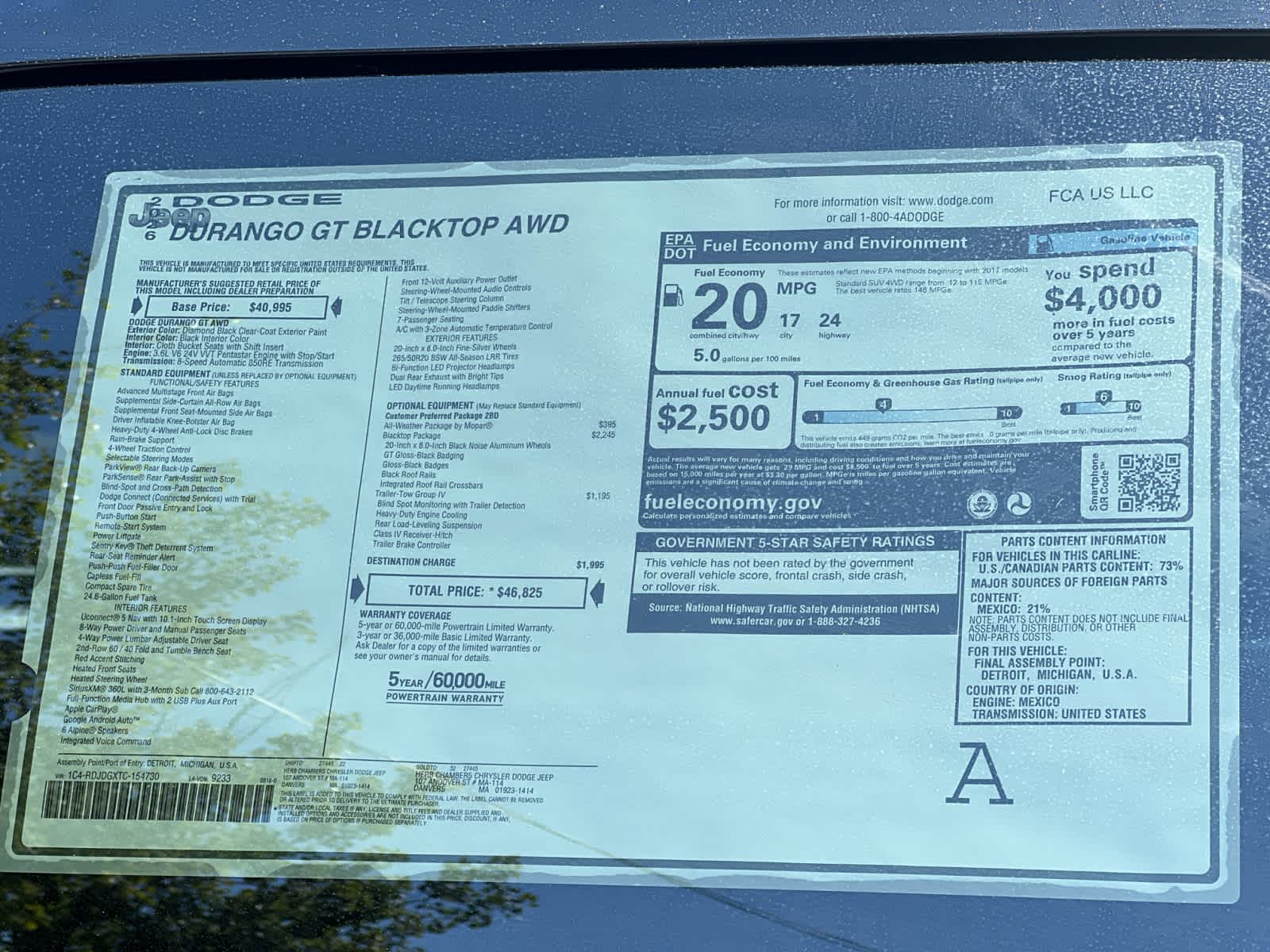 new 2026 Dodge Durango car, priced at $46,825