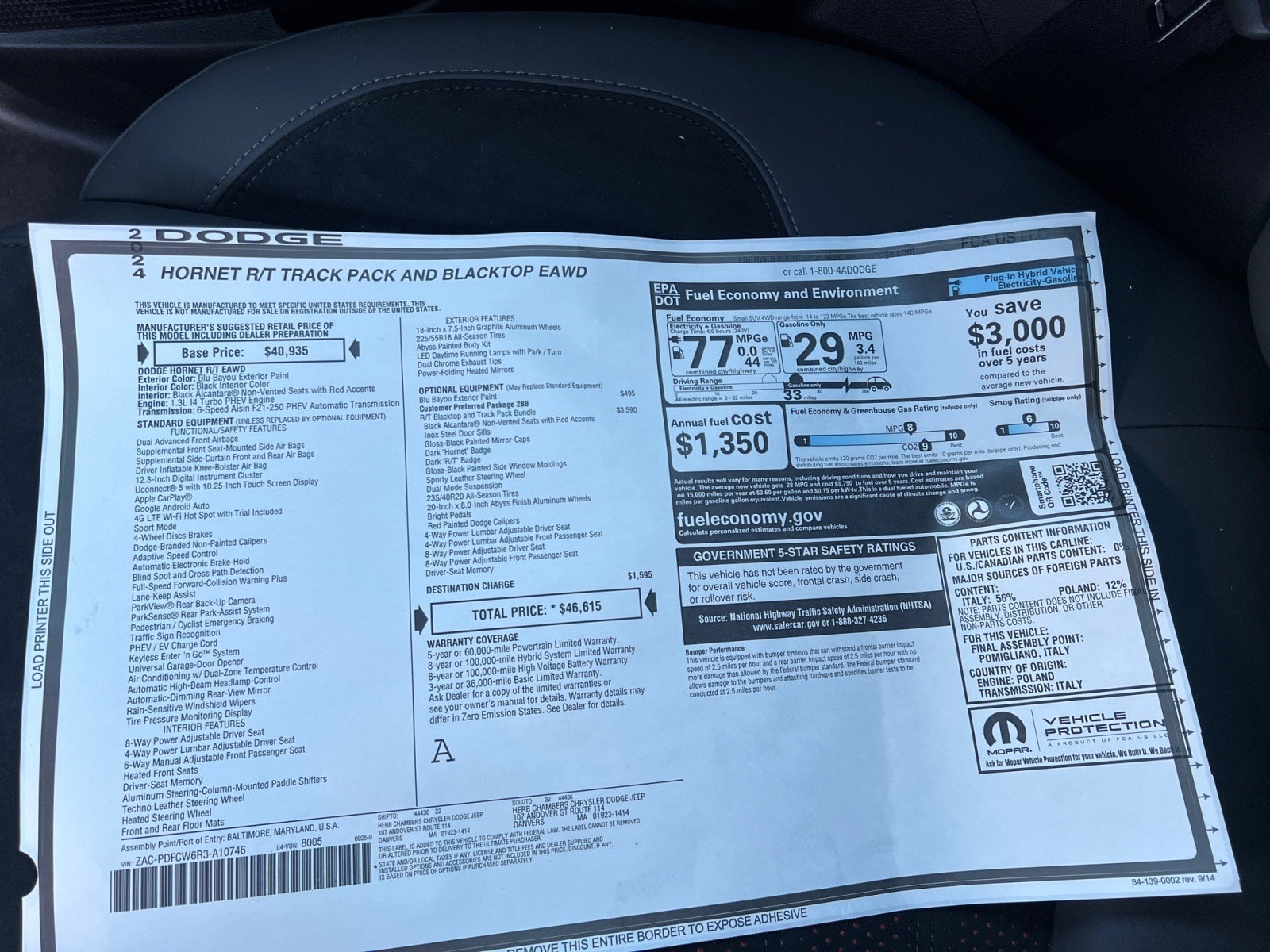 used 2024 Dodge Hornet car, priced at $30,865