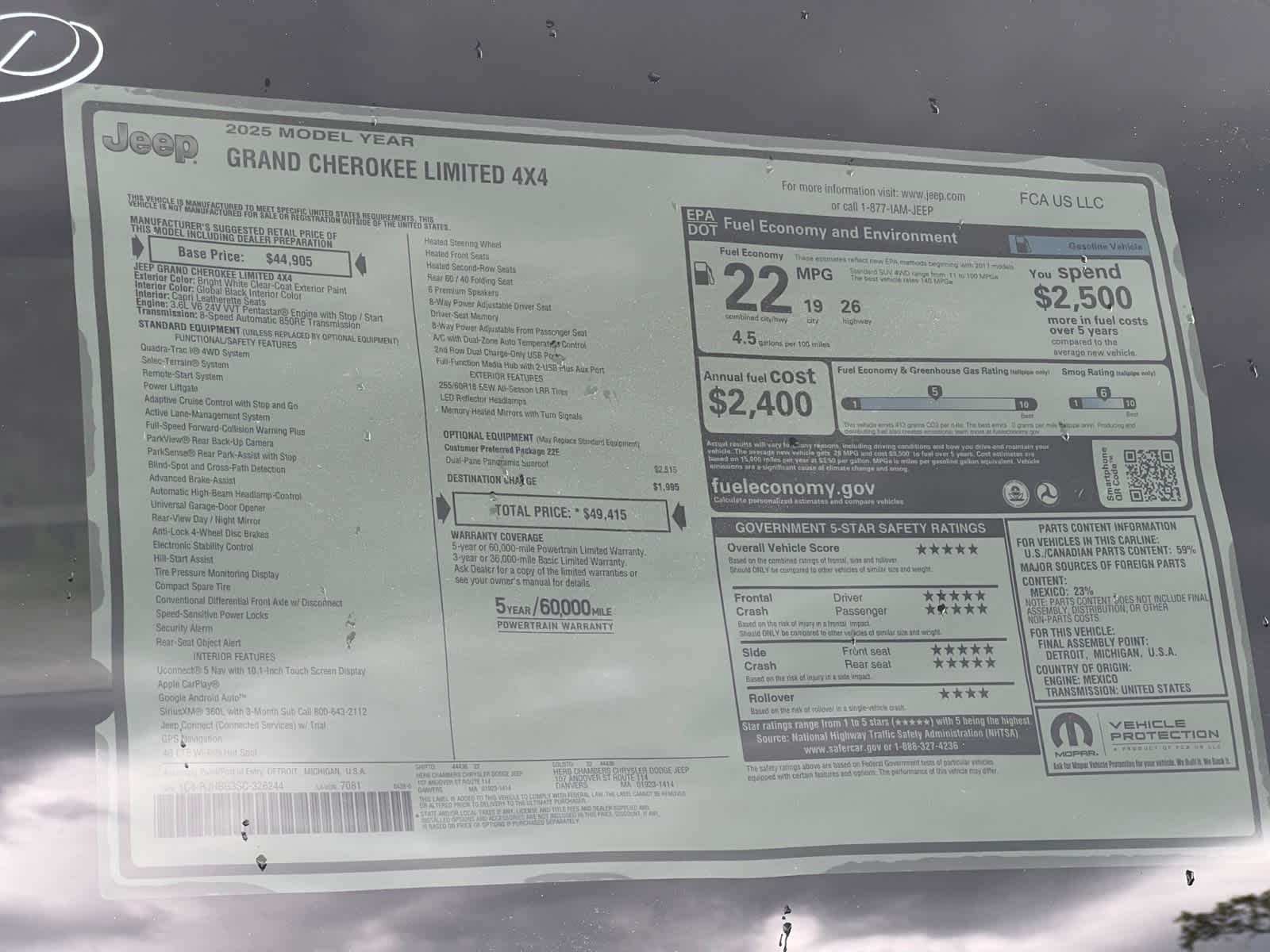 new 2025 Jeep Grand Cherokee car, priced at $47,415