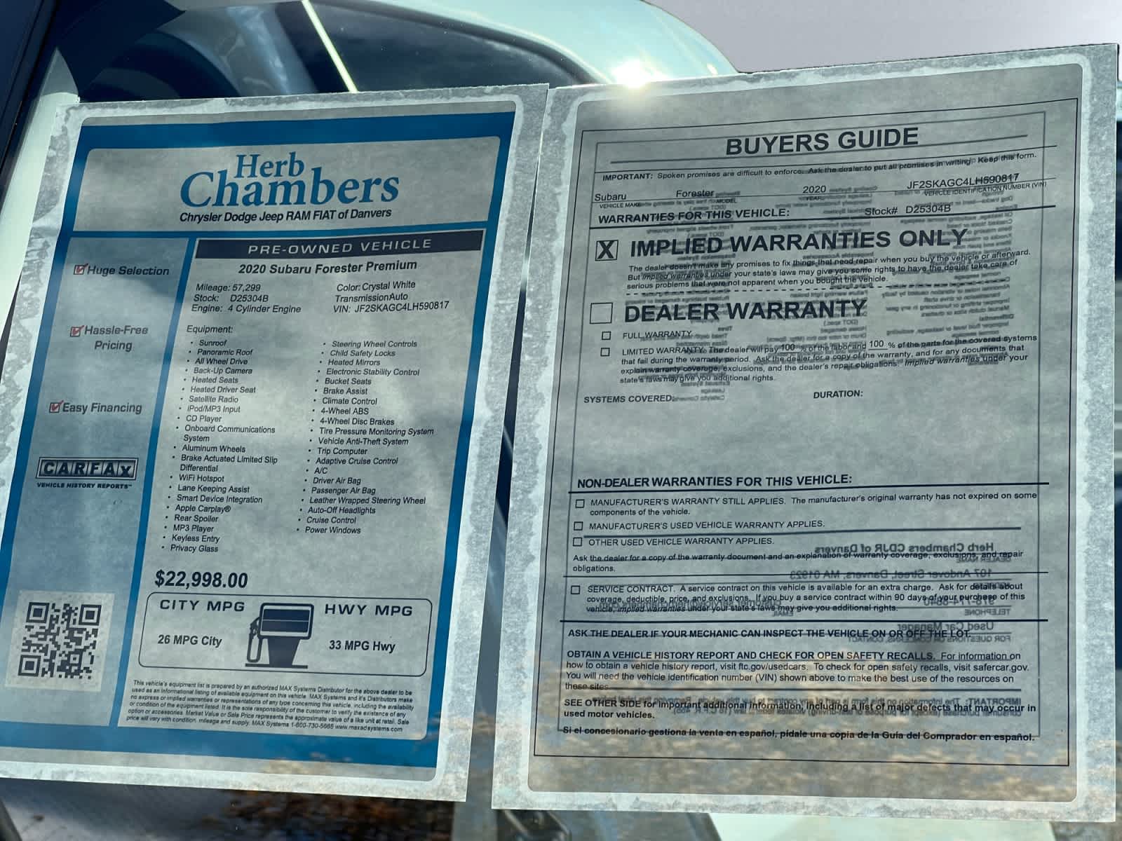 used 2020 Subaru Forester car, priced at $23,097